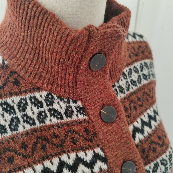 Sezane Wool Blend Heavyweight Button Winter Cardigan Sweater L - Picture 6 of 10